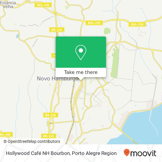 Mapa Hollywood Café NH Bourbon, Avenida Primeiro de Março, 1111 Pátria Nova Novo Hamburgo-RS 93320-010