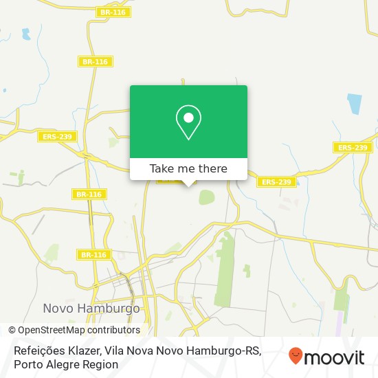 Mapa Refeições Klazer, Vila Nova Novo Hamburgo-RS