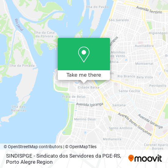 Mapa SINDISPGE - Sindicato dos Servidores da PGE-RS