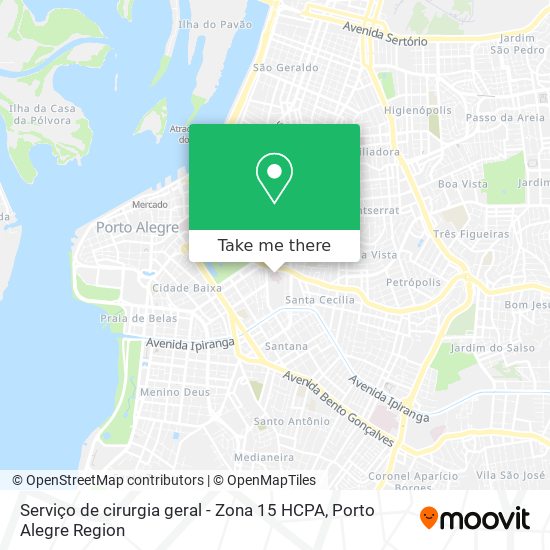 Serviço de cirurgia geral - Zona 15 HCPA map