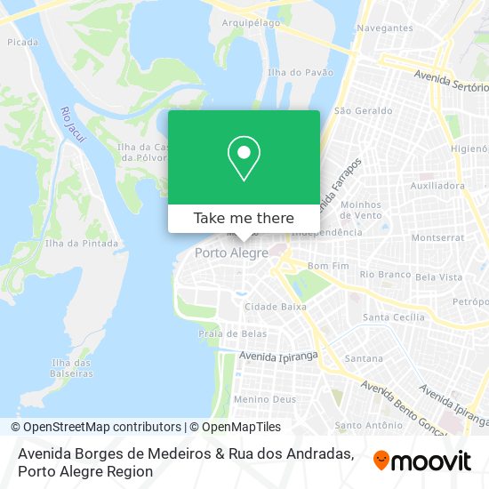 Mapa Avenida Borges de Medeiros & Rua dos Andradas