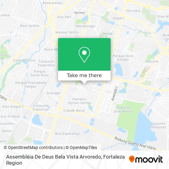 Assembléia De Deus Bela Vista Arvoredo map