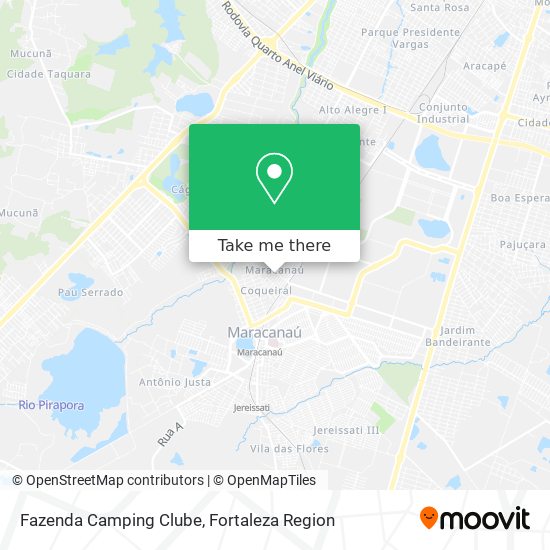 Fazenda Camping Clube map