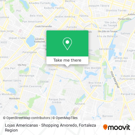 Lojas Americanas - Shopping Arvoredo map