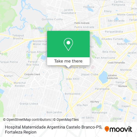 Mapa Hospital Maternidade Argentina Castelo Branco-PS