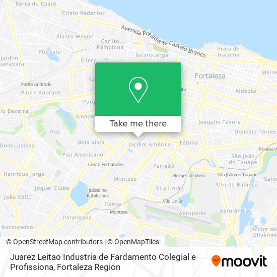 Juarez Leitao Industria de Fardamento Colegial e Profissiona map