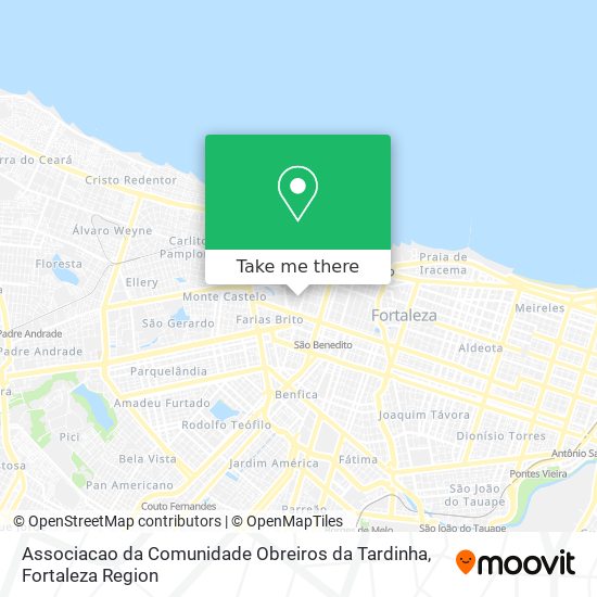 Mapa Associacao da Comunidade Obreiros da Tardinha