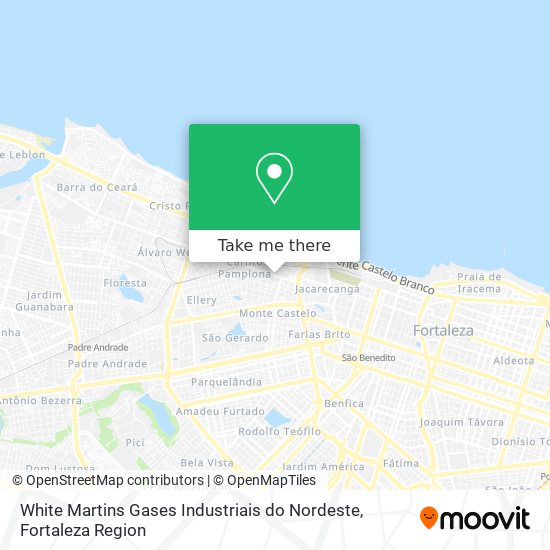 Mapa White Martins Gases Industriais do Nordeste