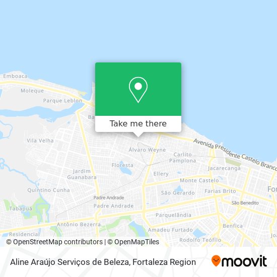 Mapa Aline Araújo Serviços de Beleza