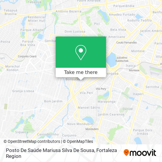 Mapa Posto De Saúde Mariusa Silva De Sousa