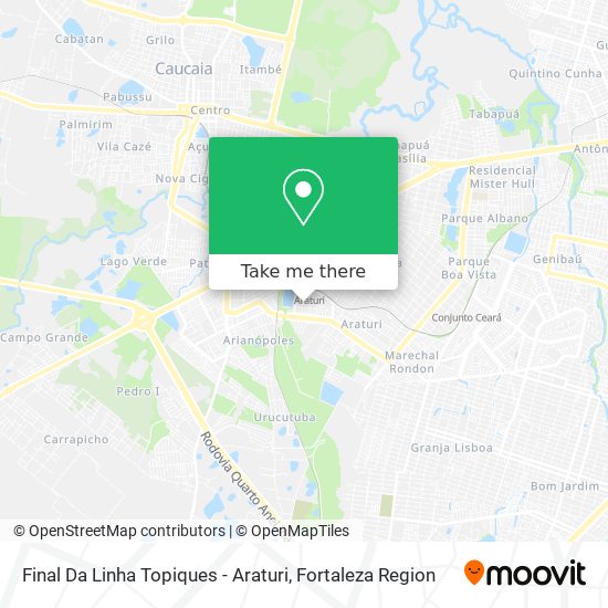 Final Da Linha Topiques - Araturi map