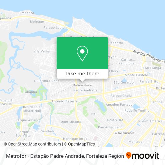 Mapa Metrofor - Estação Padre Andrade