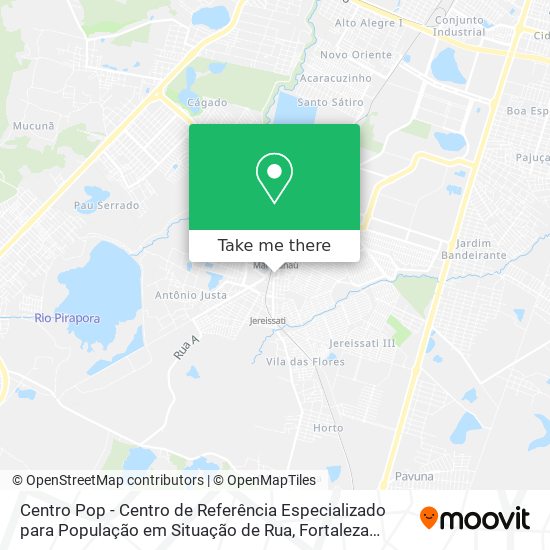 Mapa Centro Pop - Centro de Referência Especializado para População em Situação de Rua