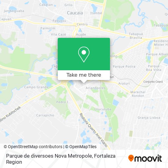 Parque de diversoes Nova Metropole map