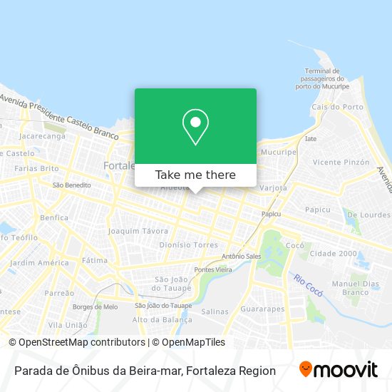 Mapa Parada de Ônibus da Beira-mar