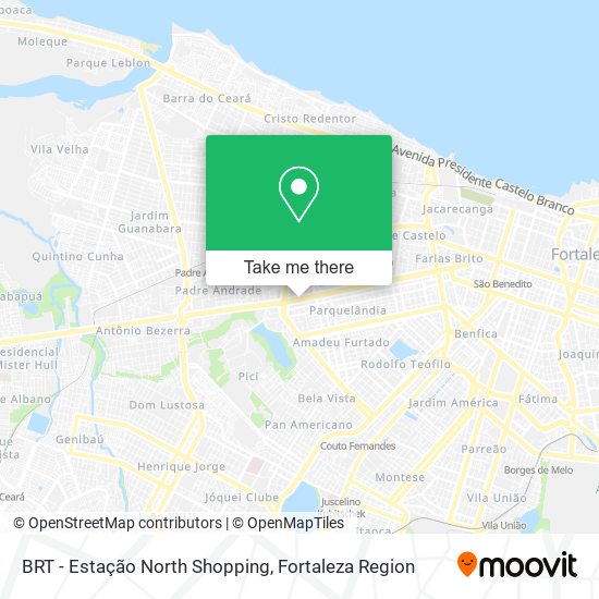 BRT - Estação North Shopping map