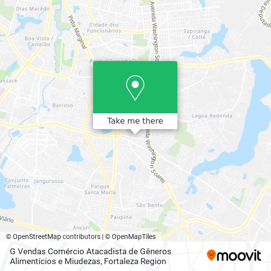 G Vendas Comércio Atacadista de Gêneros Alimentícios e Miudezas map