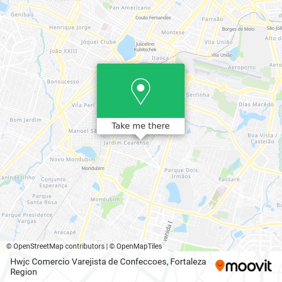 Hwjc Comercio Varejista de Confeccoes map