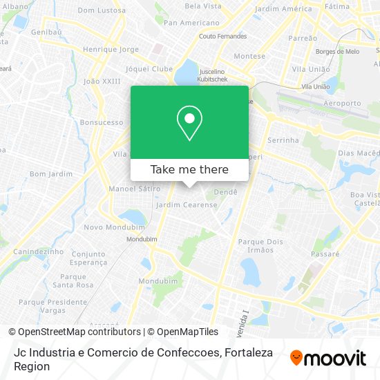 Jc Industria e Comercio de Confeccoes map