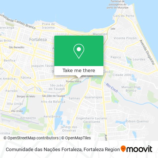 Comunidade das Nações Fortaleza map