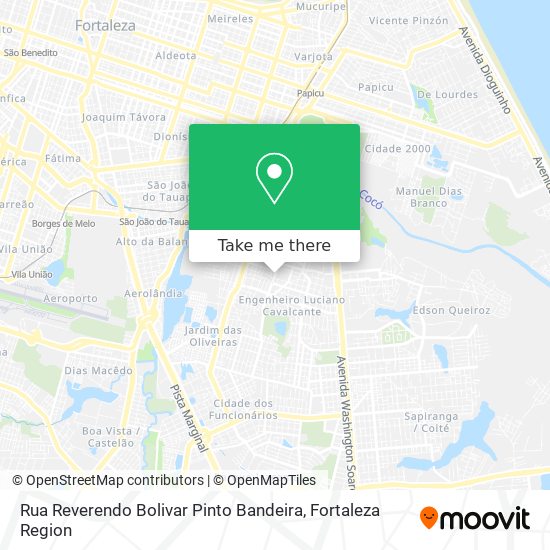 Mapa Rua Reverendo Bolivar Pinto Bandeira