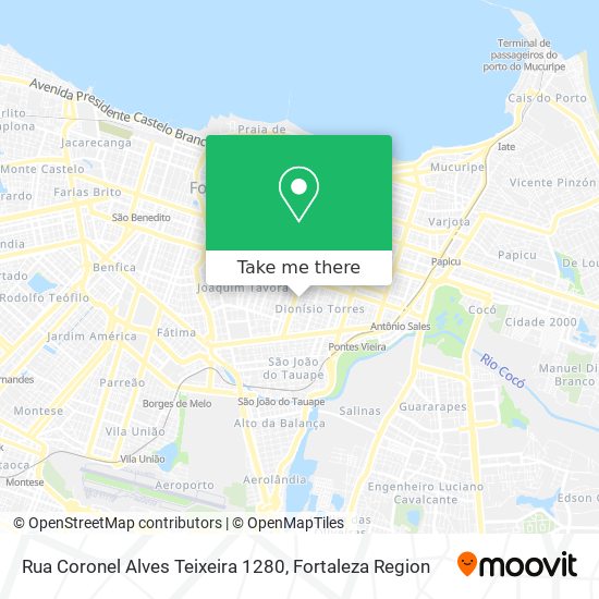 Mapa Rua Coronel Alves Teixeira 1280