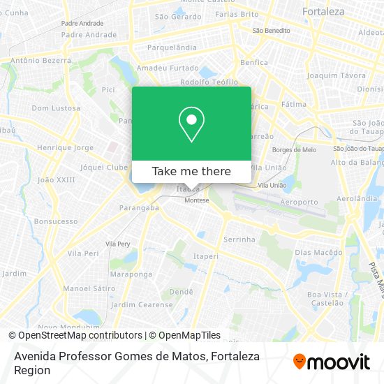 Mapa Avenida Professor Gomes de Matos