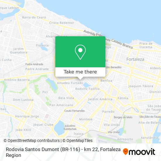 Mapa Rodovia Santos Dumont (BR-116) - km 22