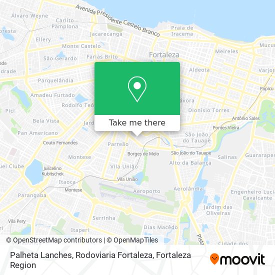 Mapa Palheta Lanches, Rodoviaria Fortaleza