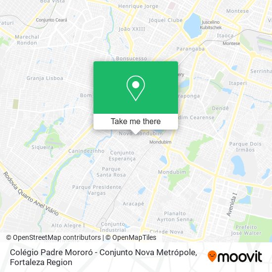 Mapa Colégio Padre Mororó - Conjunto Nova Metrópole