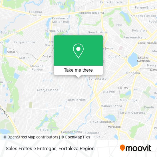 Sales Fretes e Entregas map