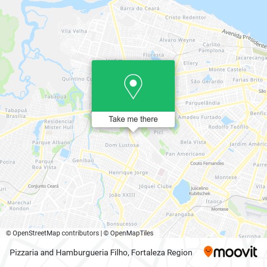 Pizzaria and Hamburgueria Filho map