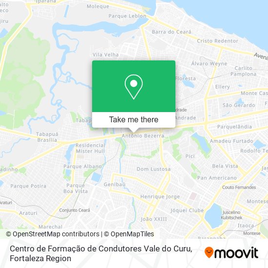 Mapa Centro de Formação de Condutores Vale do Curu