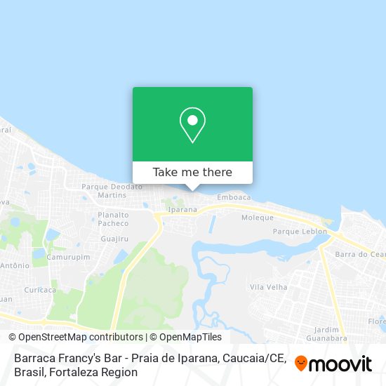 Barraca Francy's Bar - Praia de Iparana, Caucaia / CE, Brasil map