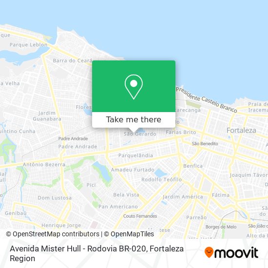 Avenida Mister Hull - Rodovia BR-020 map