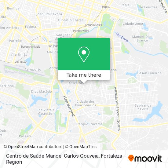 Mapa Centro de Saúde Manoel Carlos Gouveia