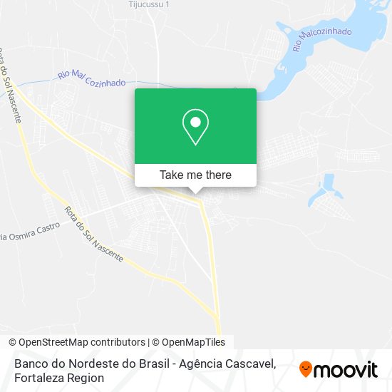 Mapa Banco do Nordeste do Brasil - Agência Cascavel