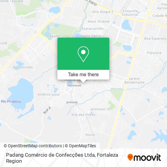 Mapa Padang Comércio de Confecções Ltda