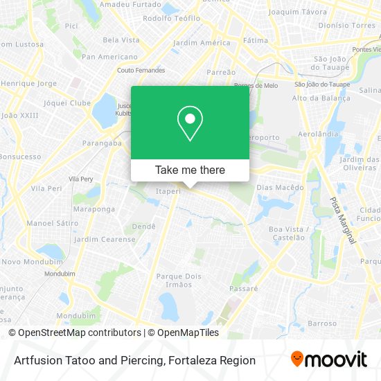 Mapa Artfusion Tatoo and Piercing
