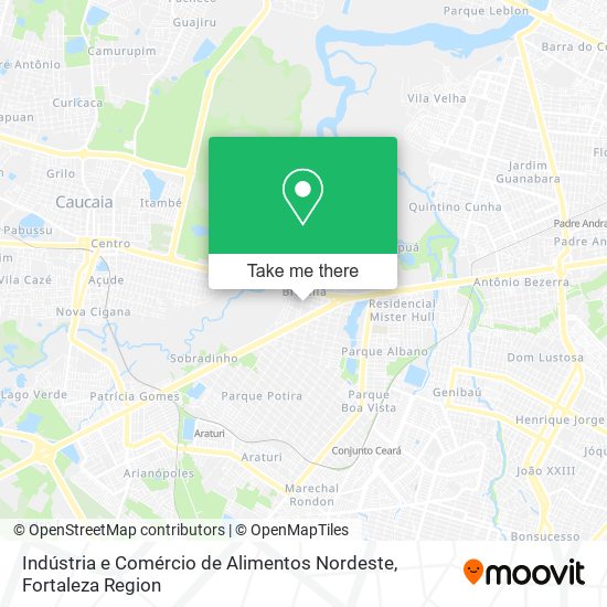 Mapa Indústria e Comércio de Alimentos Nordeste