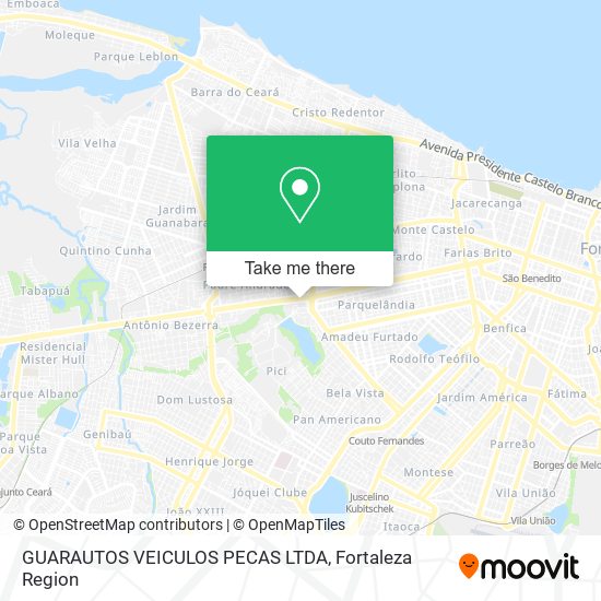 Mapa GUARAUTOS VEICULOS PECAS LTDA