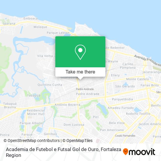 Mapa Academia de Futebol e Futsal Gol de Ouro