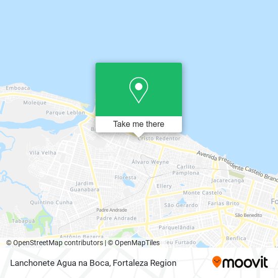 Lanchonete Agua na Boca map