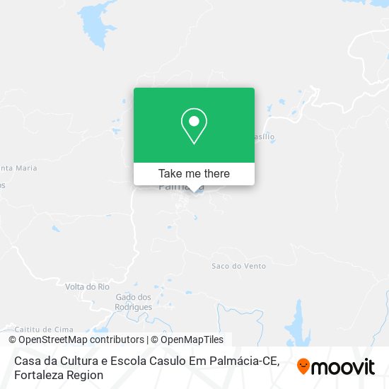 Mapa Casa da Cultura e Escola Casulo Em Palmácia-CE