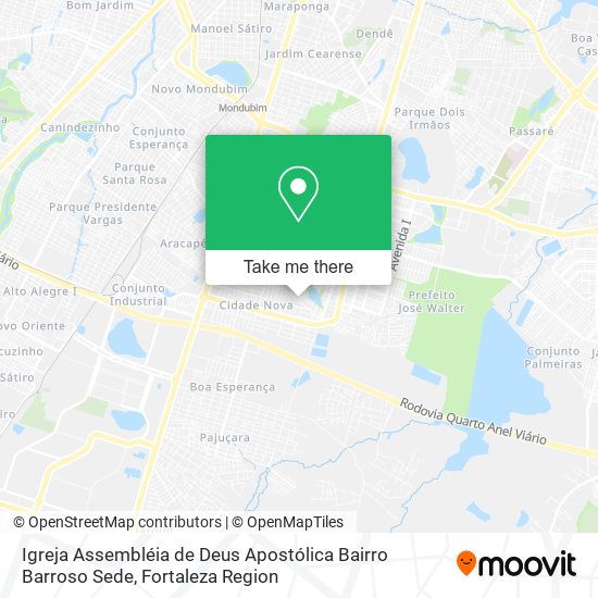 Mapa Igreja Assembléia de Deus Apostólica Bairro Barroso Sede