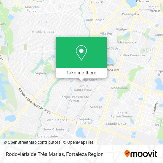 Mapa Rodoviária de Três Marias