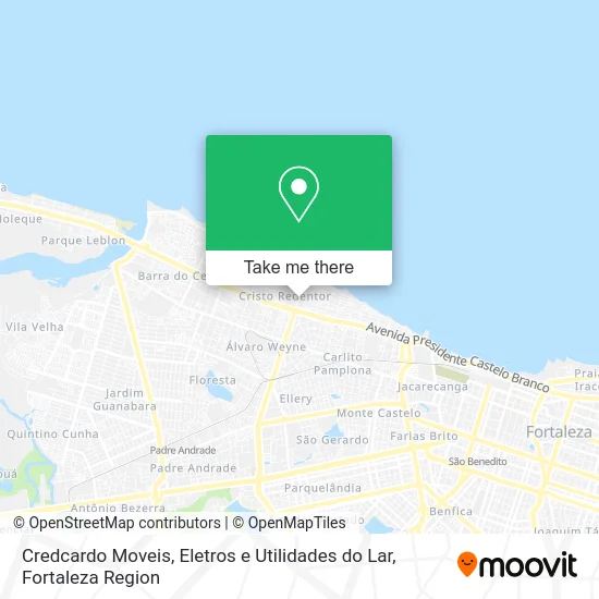 Credcardo Moveis, Eletros e Utilidades do Lar map