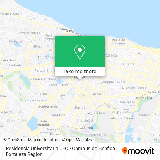 Mapa Residência Universitária UFC - Campus do Benfica