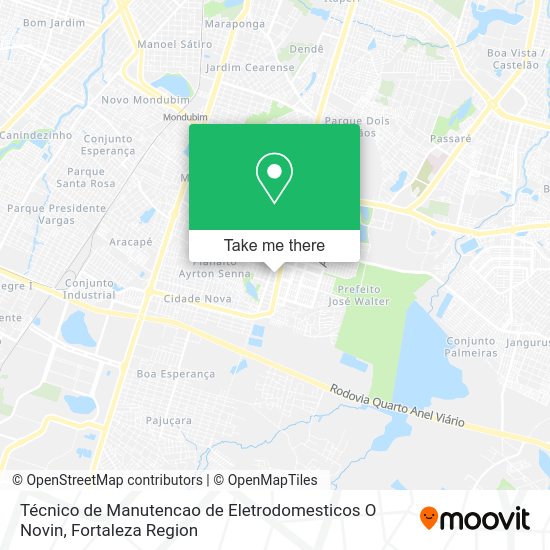 Técnico de Manutencao de Eletrodomesticos O Novin map