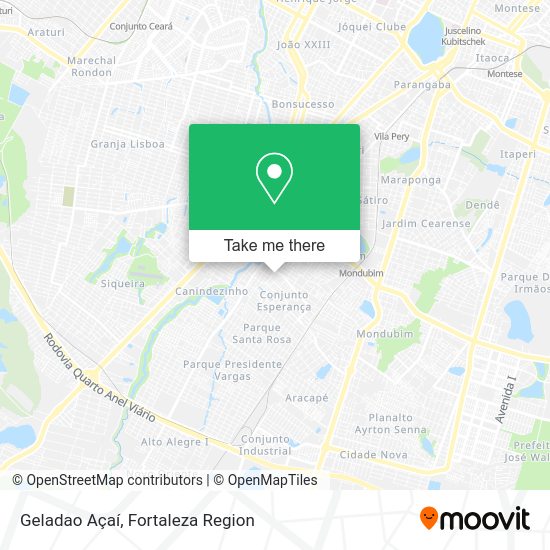 Geladao Açaí map